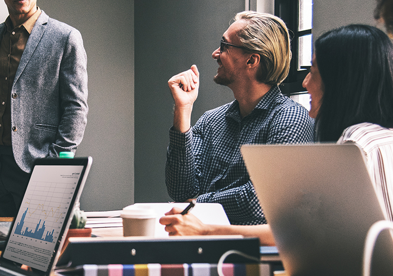 Group diverse people having business meeting